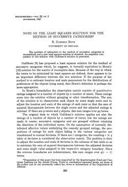 Note on the Least Squares Solution for the Method of Successive