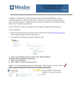 Accessing Wesley College SkyDrive Application