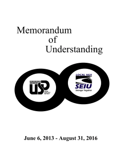 Memorandum of Understanding