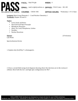 CHEM 1002 AV &ndash; Week 11