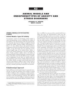 animal models and endophenotypes of anxiety and stress