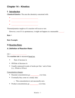 Chapter 14 &ndash; Kinetics