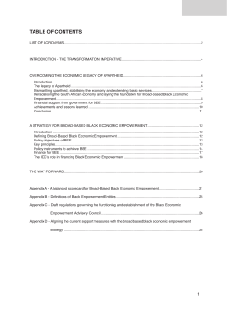 A Strategy for Broad-Based Black Economic Empowerment