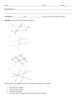 Identifying Angle Pairs Guided Notes