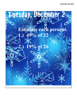 Estimate each percent. 1.) 49% of 32 2.) 19% of 26