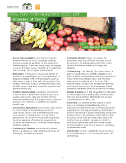 Glossary of Terms - Healthy Communities Toolkit