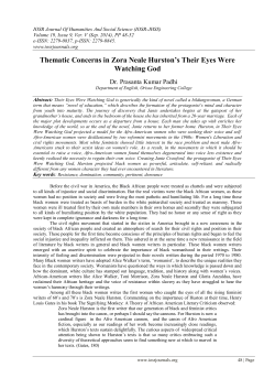 Thematic Concerns in Zora Neale Hurston`s Their Eyes Were