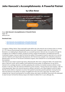 John Hancock`s Accomplishments: A Powerful