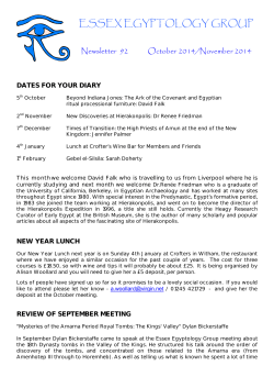October 14 Newsletter - Essex Egyptology Group