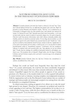 not from ourselves: holy love in the theology of jonathan edwards