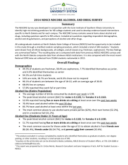 2014 NDSCS Core Alcohol and Other Drug Survey Summary