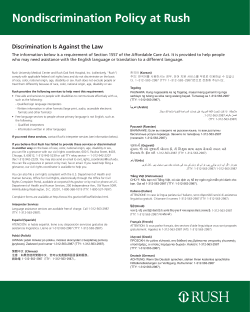 Nondiscrimination Policy - Rush University Medical Center