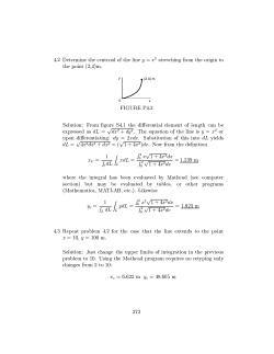 4.2 Determine the centroid of the line y = &chi;2 stretching from the