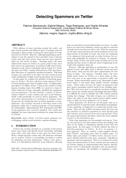 Detecting Spammers on Twitter