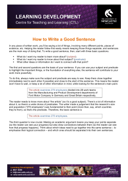 How to Write a Good Sentence