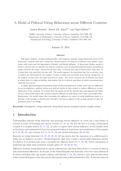 A Model of Political Voting Behaviours across Different Countries