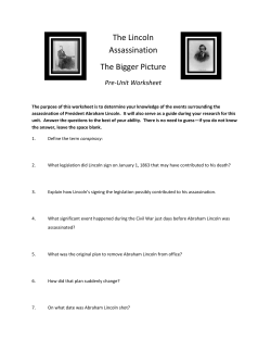 The Lincoln Assassination The Bigger Picture