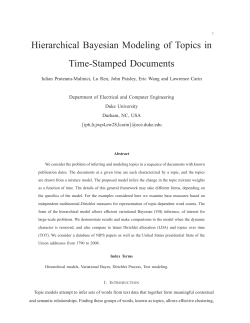 Hierarchical Bayesian Modeling of Topics in Time