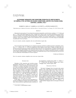 authigenic monazite and xenotime from pelitic metacherts in