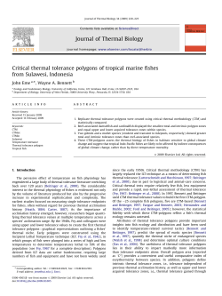 Critical thermal tolerance polygons of tropical marine fishes from
