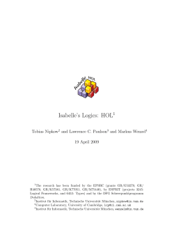 Isabelle`s Logics: HOL
