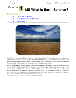 CHAPTER 1 MS What is Earth Science?