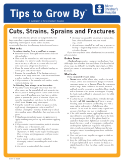 Cuts, Strains, Sprains and Fractures