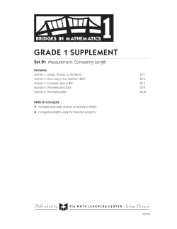 Grade 1 supplement - The Math Learning Center