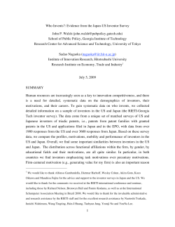 1 Who Invents?: Evidence from the Japan