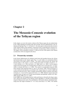 Chapter 2: the Mesozoic-Cenozoic evolution of the Tethyan region