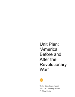 Unit Plan: &ldquo;America Before and After the Revolutionary War&rdquo;