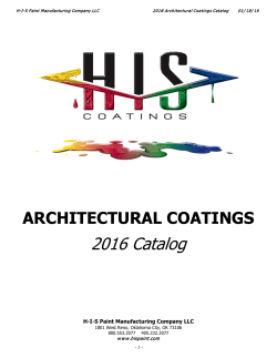 2016 H-I-S Architectural Products Catalog
