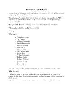 Frankenstein Study Guide