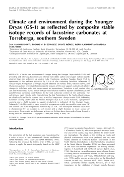 Climate and environment during the Younger Dryas (GS