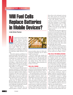 Industry trends - Will fuel cells replace batteries in mobile devices
