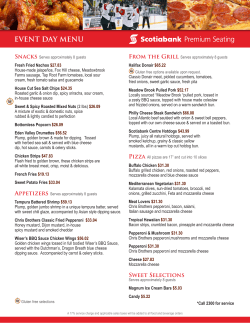 event day menu - Scotiabank Centre