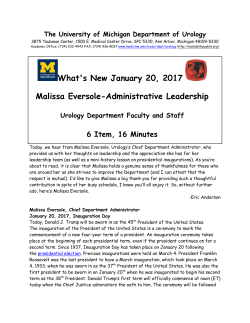 January 20 - New Administrative Leadership Team