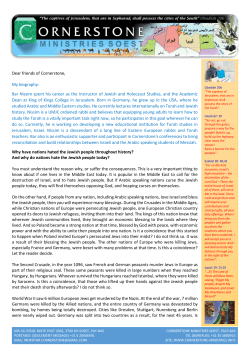 Cornerstone Why have nations hated the Jewish people throughout