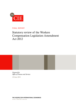 Statutory review of the Workers Compensation Legislation
