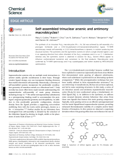 Self-assembled trinuclear arsenic and antimony