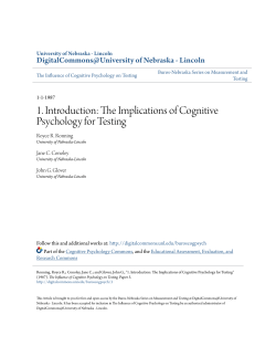 1. Introduction: The Implications of Cognitive Psychology for Testing