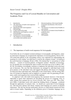 The Frequency and Use of Lexical Bundles in
