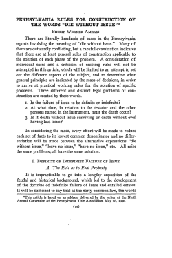 Die Without Issue - Penn Law: Legal Scholarship Repository