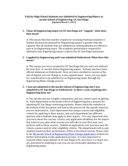 FAQ for High School Students not Admitted to Engineering Majors at