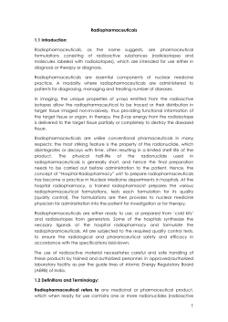 Radiopharmaceuticals - Indian Pharmacopoeia Commission