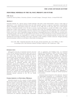 industrial minerals in the uk: past, present and future