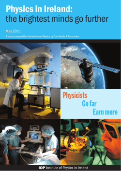 the brightest minds go further - The Institute of Physics in Ireland