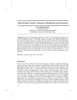 Indian Heritage Tourism: Challenges of identification and Presentation