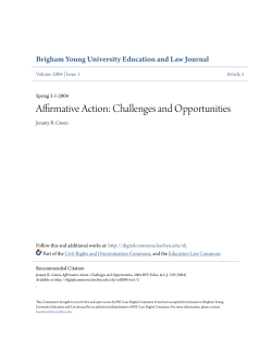 Affirmative Action: Challenges and Opportunities