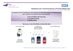 Food First Advice to Promote Weight Gain